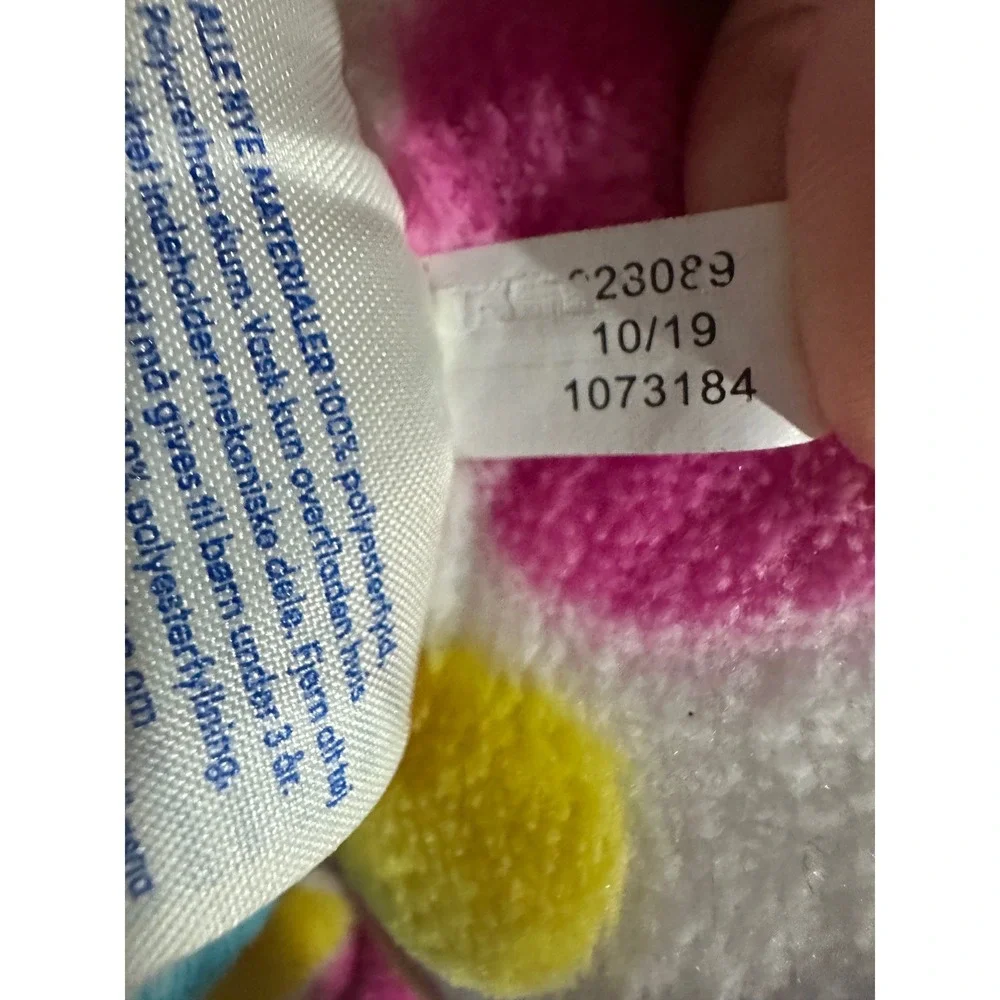 Build-A-Bear Workshop Colorful Hearts Teddy Bear Plush Pink Blue Yellow 10/19